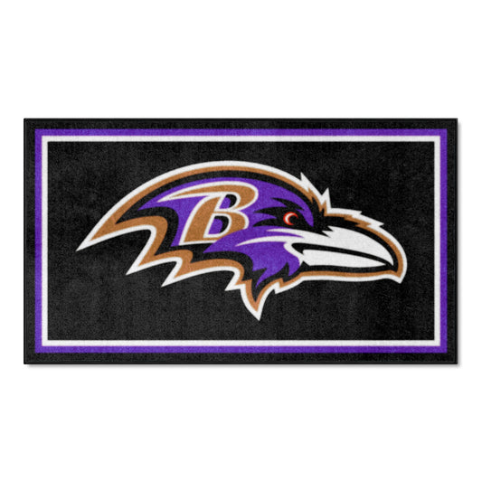 Baltimore Ravens Logo 3x5 Plush Area Rug