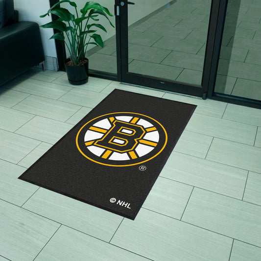Boston Bruins Logo 3x5 Plush Area Rug