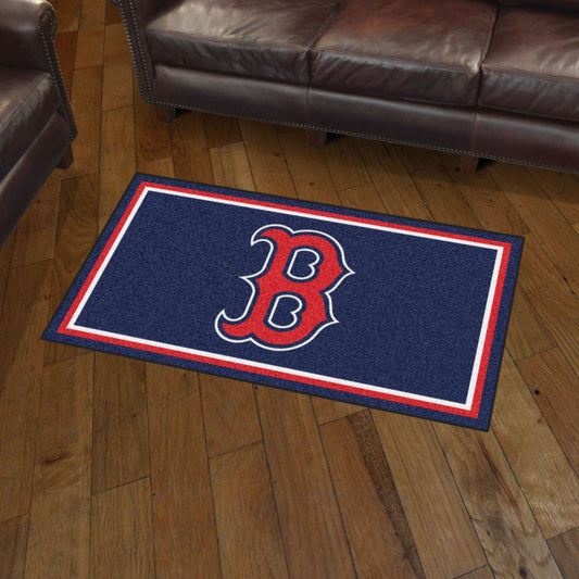 Boston Red Sox Logo 3x5 Plush Area Rug