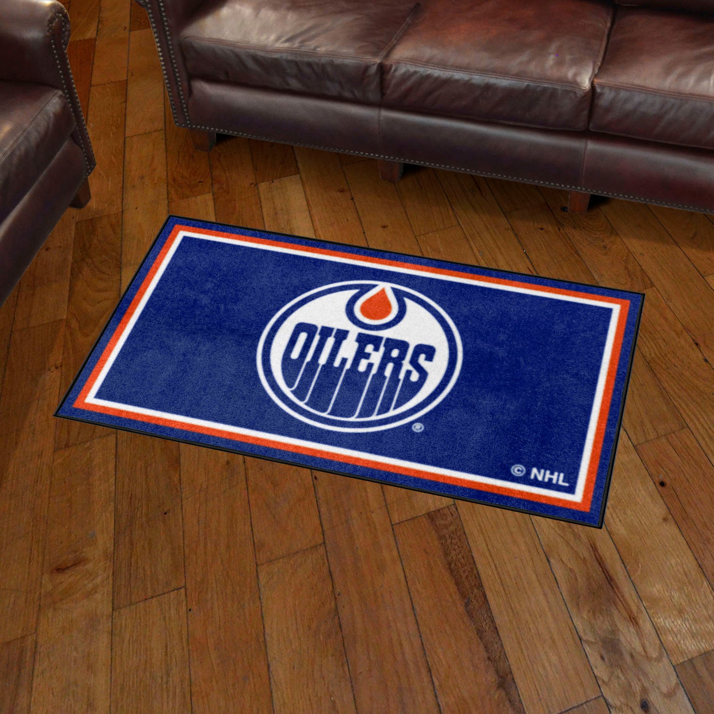 Edmonton Oilers Logo 3x5 Plush Area Rug